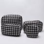 Keymay New NO MOQ Multi Colors Black Large Makeup Bag Plaid Pattern Cosmetic Organizer for Women Girls Cloth Pouch with Zipper