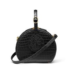2022 Luxury Crocodile Alligator Leather Round Shape Ladies Handbags Small Women'S Bags Shoulder Crossbody Bag For Women