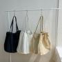 Korean edition women's new casual solid canvas bag fashion trend single shoulder bag large capacity student tote bag