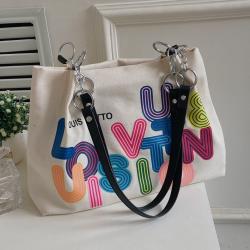 Letter Printing Fashion Women Bags Large Capacity Canvas Tote Bag Pure Color Ladies Handbags Women Bag JY220815