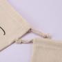 Custom Logo Printed Organic Cotton Muslin Shoe Bag Drawstring Recyclable Cotton Gift Packing Dust Pouch For Shoe