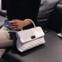 2023 new solid color high-grade women's bag Lingge lock chain small square Bag Fashion Pu Single Shoulder Messenger Bag