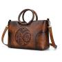 2024 Custom Luxury Emboss Flower PU Leather Bag For Women Ladies Vintage Handbag
