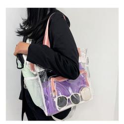 ZR923 Summer Swimming Bag Transparent PVC Handbag Waterproof Fitness Storage Bag Sports Crossbody Beach Bag Wholesale
