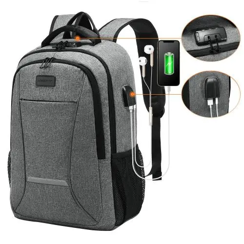 LOVEVOOK Wholesale Custom waterproof Anti-Theft men bags work business travel bags usb 15.6 17 laptop backpacks