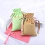 Custom Logo Printing Small Canvas Drawstring Cosmetic Skincare Products Storage Bag Cotton Canvas Gift Makeup Pouch