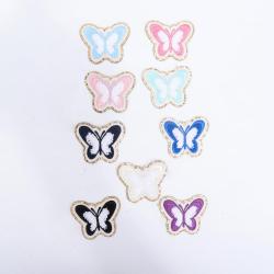 Wholesale Stock New Multi Colors Custom Designer Flower Butterfly Clothes Decoration Self Adhesive Chenille Stickers Patch