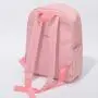 Stock No MOQ Pink Nylon 15" Fashion Book bag Daypack with Pockets Zipper Primary Junior High University school bags for girls