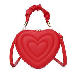 NHC0015 Fashion Women's Bag New Trendy Korean Version Of The Love-Shaped Handbag Lady Shoulder Messenger Small Round Bag