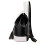 Cute designer fur rabbit  ears women leather drawstring backpack custom design fur backpack