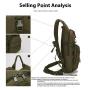 ZF295 Outdoor Oxford Backpack Safety Reflective Sports Shoulder Bag Water Bag Travel Cycling Hiking Climbing Bag Travel