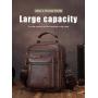 XL288 First Layer Cowhide Genuine Leather Men's Shoulder Bag Multi-layer Large Capacity Handbag Wear-resistant Durable Bag