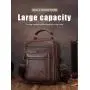 XL288 First Layer Cowhide Genuine Leather Men's Shoulder Bag Multi-layer Large Capacity Handbag Wear-resistant Durable Bag