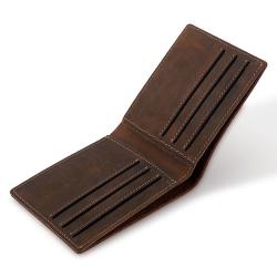 ZR250 New Vintage Crazy Horse Leather Men's Wallet Short Fashion Genuine Leather Money Clip Layer Cowhide Simple Clip