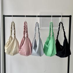 Spring Korean New Drawstring Shoulder Strap Pleated Bag Women's Casual Tote Messenger Bag Large Capacity Dumpling Crossbody Bag