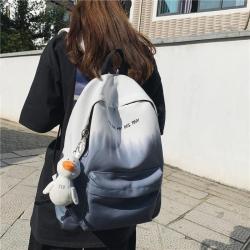 HR250 Junior High School Student Backpack Female Graffiti Gradual Personality Trend Ins Backpack Canvas Backpack Anti Splashing