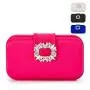 Wholesale Luxury Diamond Rhinestone Buckle Satin Ladies Evening Bag Wedding Clutch Purse Fancy Custom Minaudiere Womens Clutches