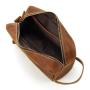 High quality Leather toiletry bag customized with logo genuine leather men's cosmetic bag