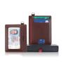 Customized genuine leather card holder slim transparent slots rfid leather business card holder