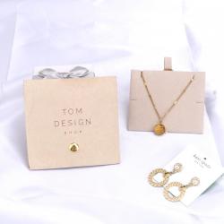 Custom Emboss Logo Microfiber Jewelry Flap Pouch Luxury Brown Envelope Suede Earring Necklace Packaging Jewellery Bag