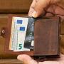Automatic Smart Wallet Aluminum Card Holder PU leather Money Clip Credit Business Wallet RFID Blocking Credit Card Holder Wallet