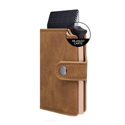 Men Slim Bifold Credit Card Case Compact Card Holder Automatic Pop Up Wallet