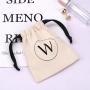 Custom Logo Printed Small Cotton Canvas Cosmetic Gift Packaging Bag Natural Drawstring Dust Jewelry Pouch