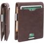 Slim front pocket wallet leather money clip card holder pu money clip with coin purse