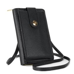 ZR864 Fashion Ladies Wallet Woman Bag Mobile Phone Bag Solid Color Leather Card Holder Wallet Messenger Shoulder Strap Bag