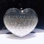 Factory Price Luxury Heart Shape Bean Party Purse Clutches Rhinestone luxury metal clutch purses frames for weddings