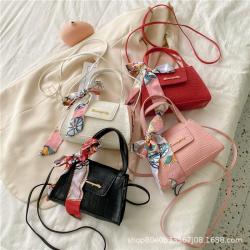 2024 Silk scarf women's handbag ladies handbag pu leather women's bag diamond chain crocodile crossbody shoulder bag for women
