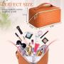Versatile Women's Cosmetic Toiletry Case with Adjustable Dividers and Waterproof Material for Travel and Home Use