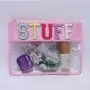 Low MOQ Custom Logo Variety Color Girl Personalized DIY Clear PVC Letters Skin Beauty Snack Chenille Bag