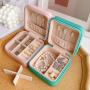 KBW592 Hot Fashion Portable Jewelry Box Ring Earring Organizer PU Zipper Flip Cover Travel Jewelry Box Customized