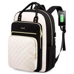 LOVEVOOK Custom Fashion Quilted Waterproof Teenagers Daypack Trendy Anti Theft School bookBags USB Women College Laptop Backpack