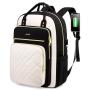 LOVEVOOK Custom Fashion Quilted Waterproof Teenagers Daypack Trendy Anti Theft School bookBags USB Women College Laptop Backpack
