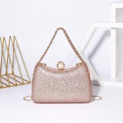 Crystal luxury diamond clutch bag lady wedding bridal evening purse hand bag rhinestone evening bag with chain