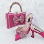 2024 Lady Party shoes bag set Beautiful italian shoes bag design High Quality Luxury pu shoes to match bag