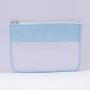 Keymay 17 Colors Personalized Letter Patch Clear Toiletry Bag Transparent Nylon Zipper Pouch Flat PVC Cosmetic makeup Bag