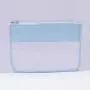 Keymay 17 Colors Personalized Letter Patch Clear Toiletry Bag Transparent Nylon Zipper Pouch Flat PVC Cosmetic makeup Bag