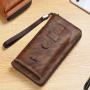XL022 Classic Long Soft Leather Wallet Men New Version Hot Sell Leather Card Holder Wallet For Men European American Style Purse