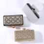 Hot Selling New Design Woman Silver Gold Diamond Evening Bag Flower Crystal Birthday Party Handbag Wedding Bridal Floral Purse