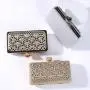 Hot Selling New Design Woman Silver Gold Diamond Evening Bag Flower Crystal Birthday Party Handbag Wedding Bridal Floral Purse