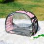 ZR041 Fashion Splicing Cat Bag Outdoor Portable Pet Cat Transparent Box Carrying Portable Space Walking Cat Bag Zipper Breathabi