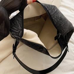 Fashionable Solid Color Jeans Fabric Large Capacity New Design Versatile Shoulder Bag