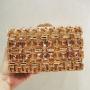 Rhinestone Diamond Luxury Handmade Crystal Party Handbags Gold Wedding Purse Box Women Clutch Bags Evening Bags