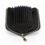 Women PU Leather Accordion Card Holder Small Zipper Printed Leather Wallet