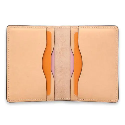 High quality Genuine leather card holder slim vegetable tanned leather card case