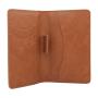 Soft PU leather passport holder with pen holder leather travel passport holder
