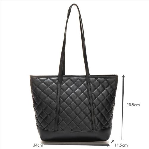 Gelory Customized  Trendy Ladies PU Shoulder Hand Bag Fashion Large Capacity Custom PU Leather Tote Bag Handbag